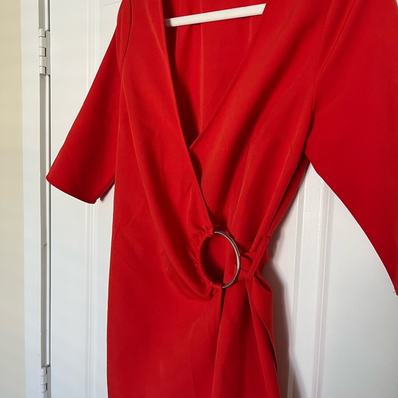 TOBI - Red Wrap Dress - Picture 4 of 4